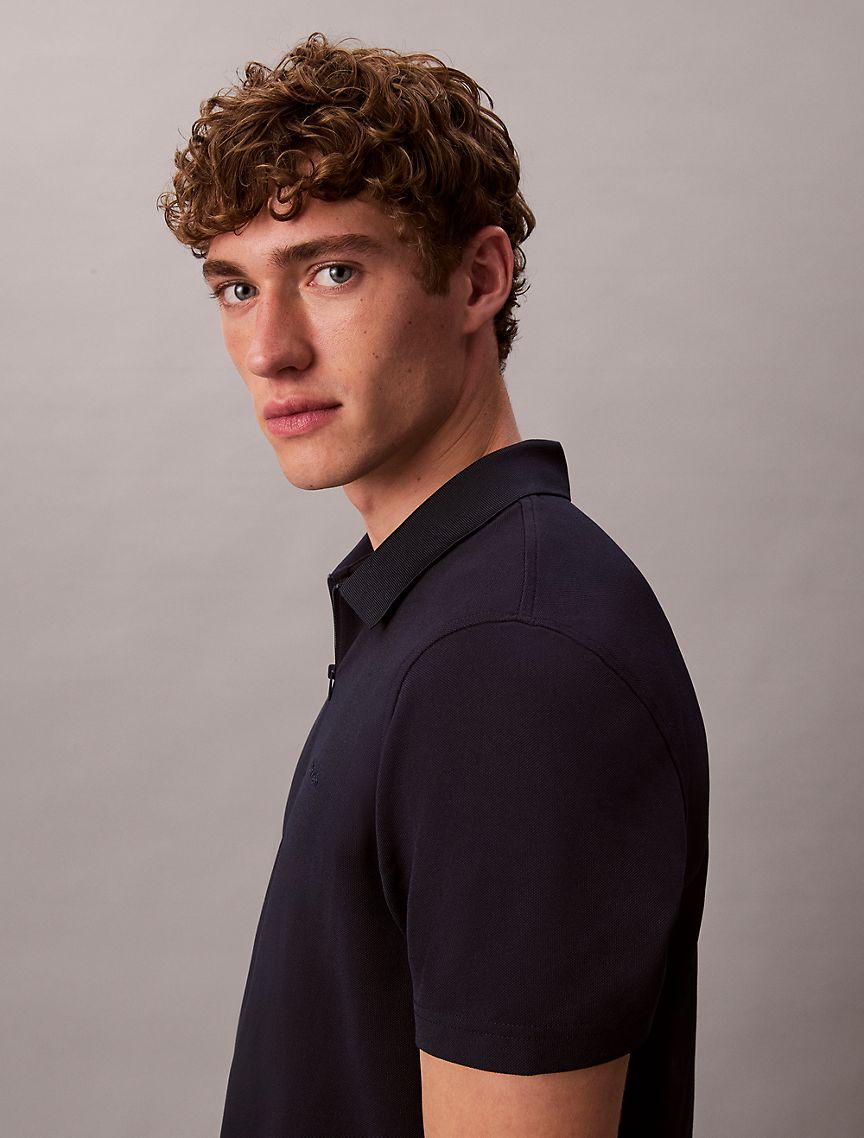 Tech Pique Zip Polo Shirt Product Image