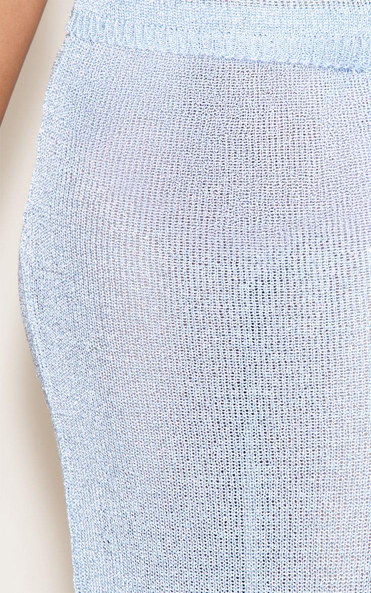  Blue Sequin Knit Maxi Skirt Product Image