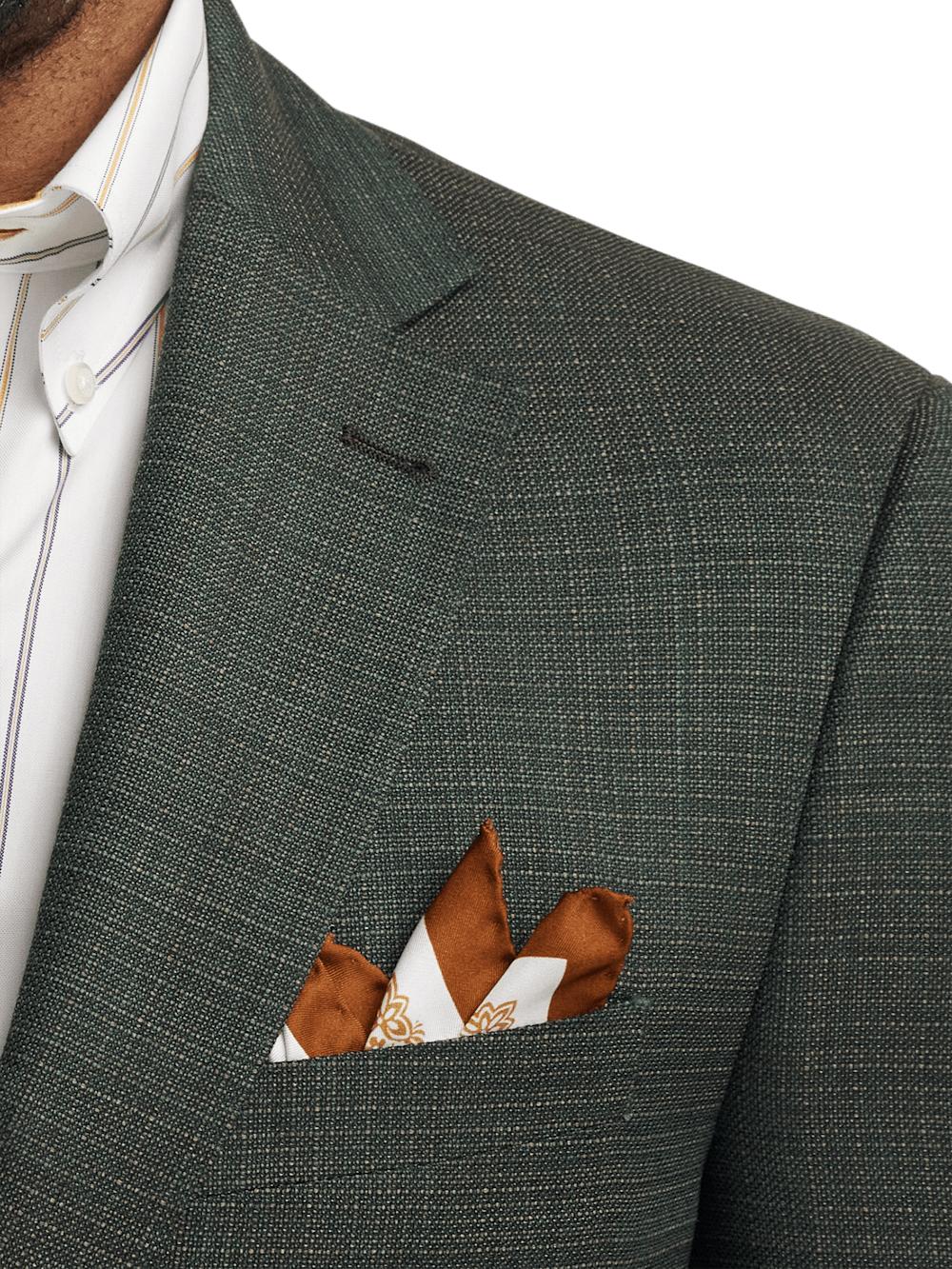 Wool Single Breasted Notch Lapel Sport Coat - Green/tan Product Image