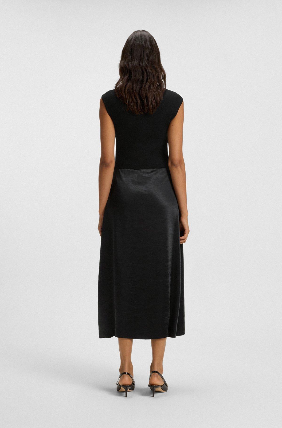 Knitted dress with satin skirt Product Image