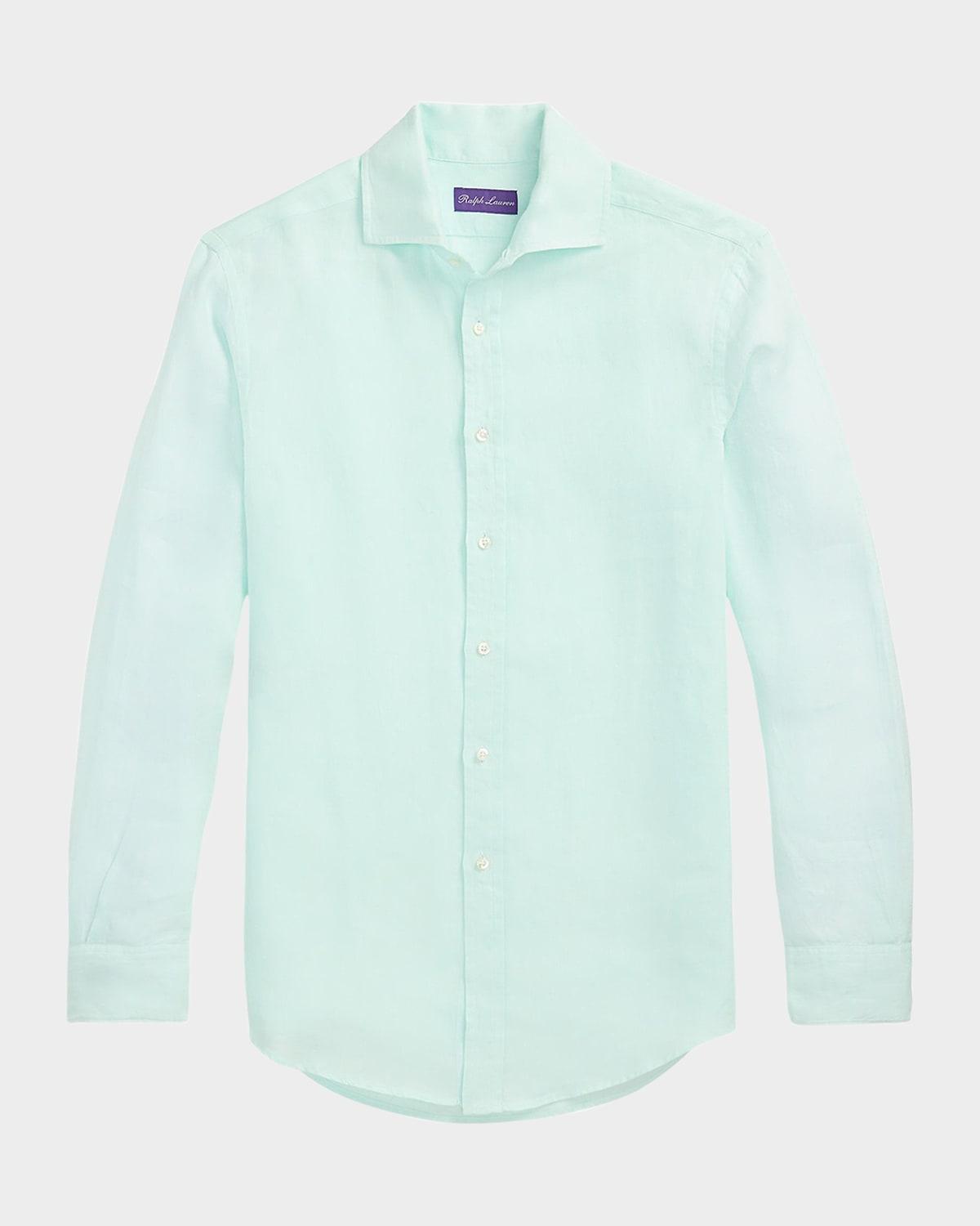 Mens Basket-Weave Linen Shirt Product Image