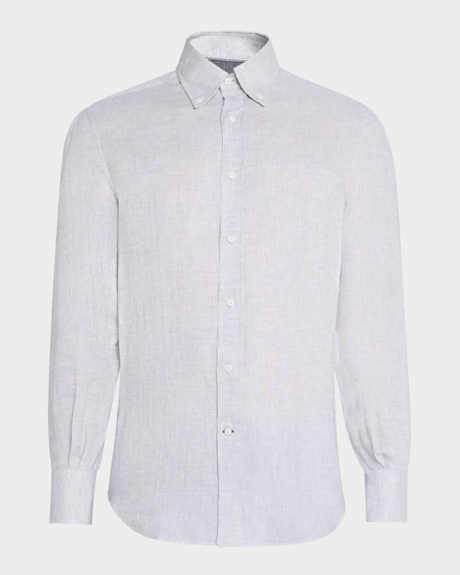 Men's Linen Casual Button-Down Shirt Product Image