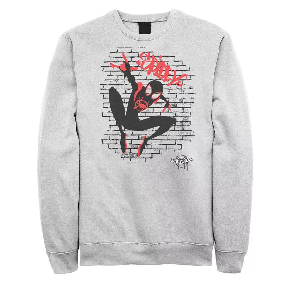 Men's Marvel Spiderverse Spider-Man Graffiti Graphic Fleece Pullover,  Product Image