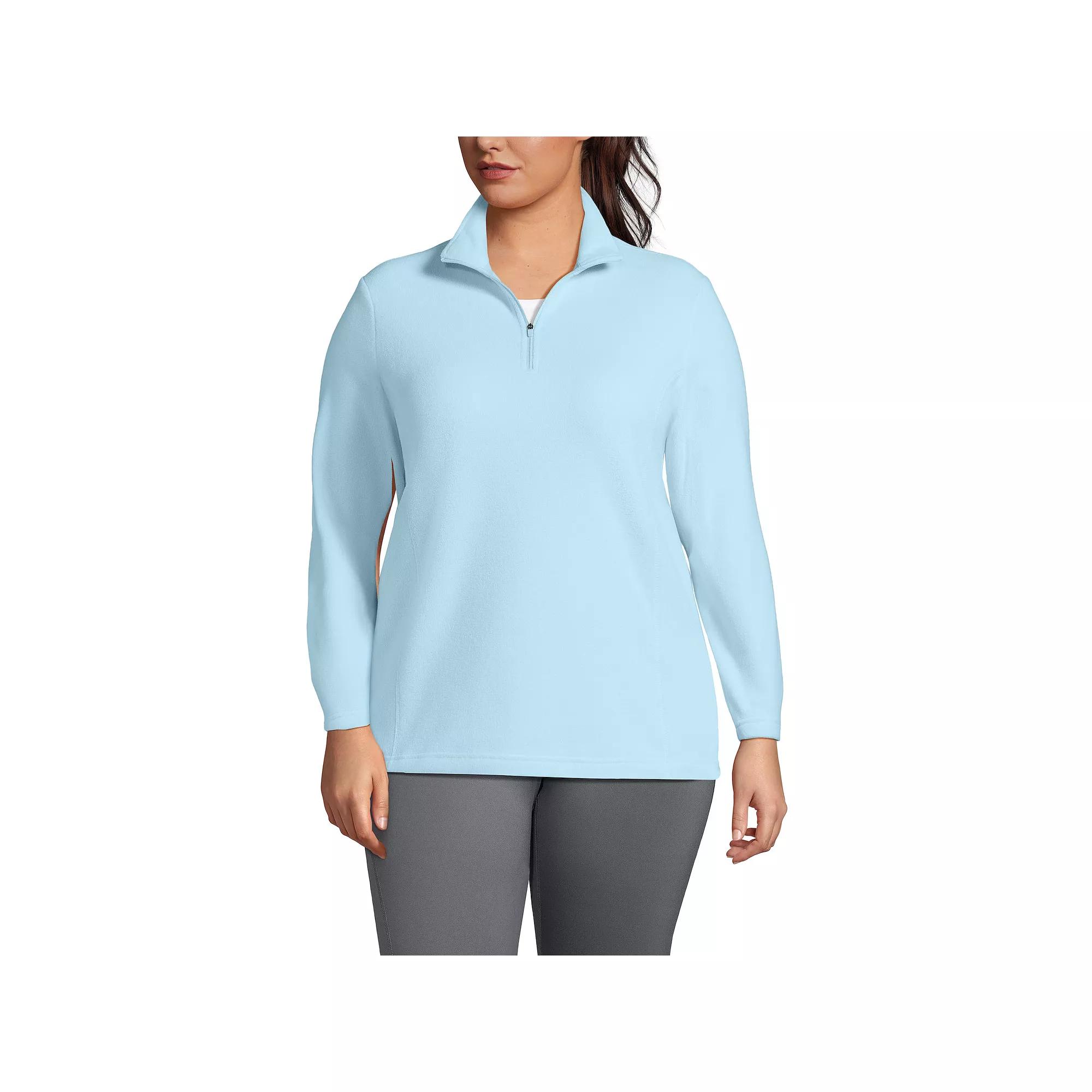 Plus Size Lands End 1/4-Zip Fleece Pullover, Womens Product Image