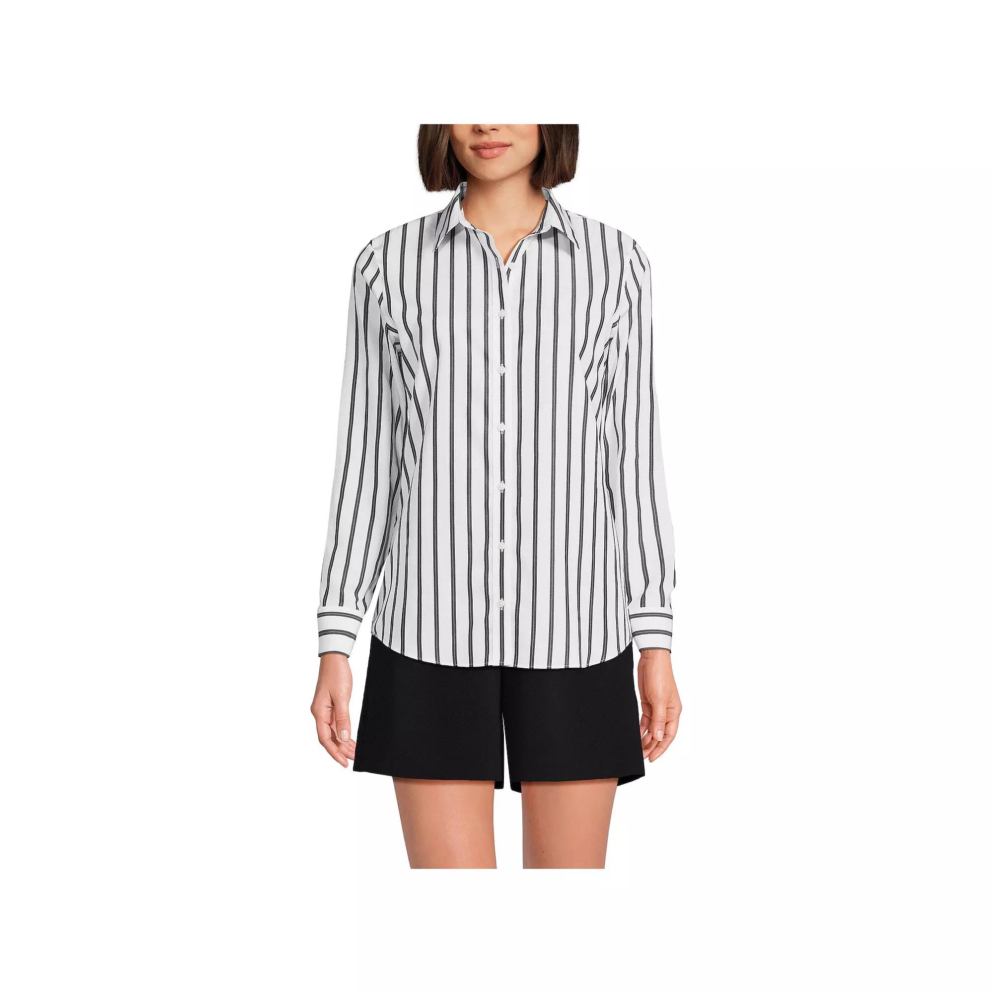 Women's Lands' End No-Iron Long Sleeve Supima Cotton Shirt,  Product Image