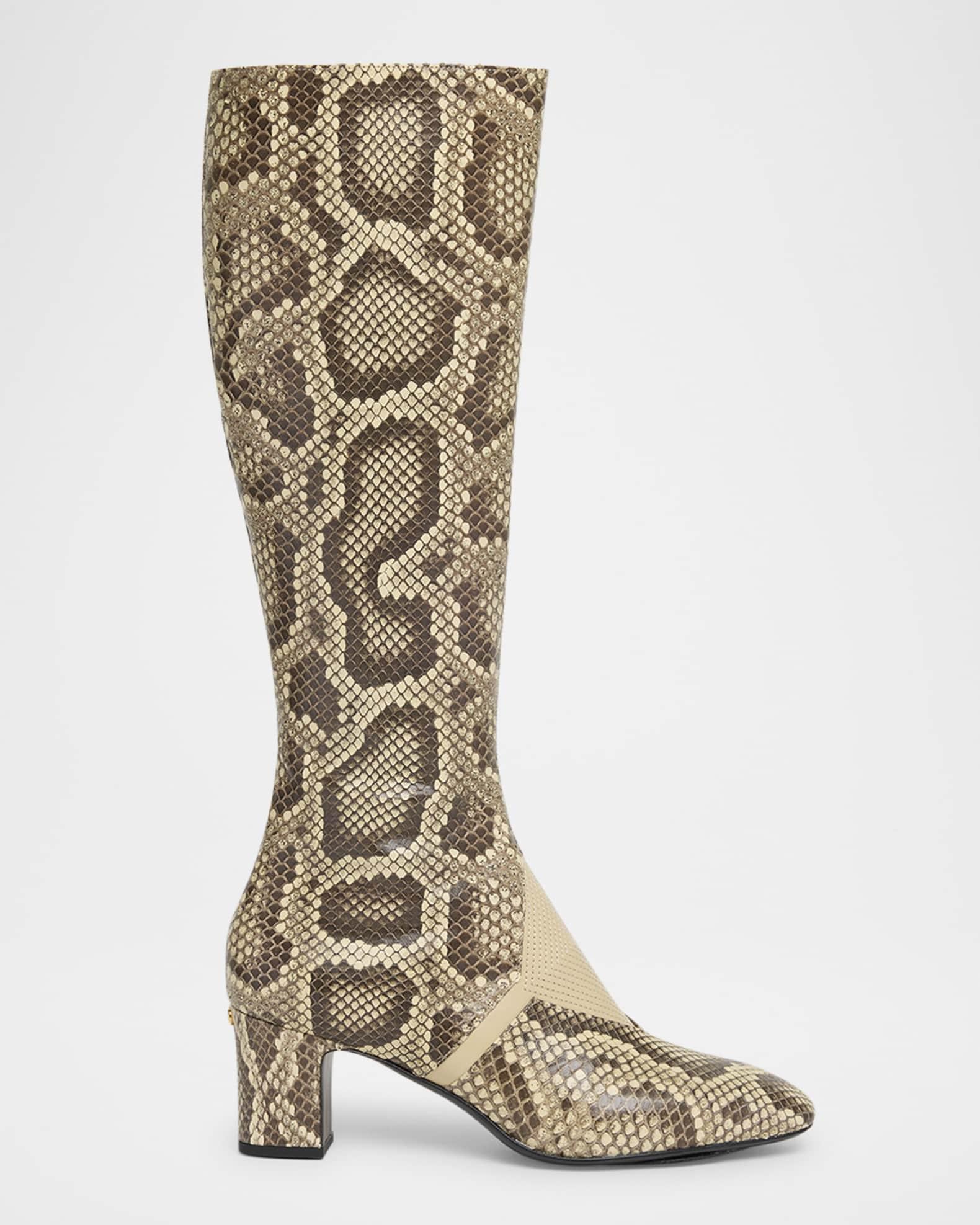 Equivoque Tall Snake-Embossed Boots Product Image