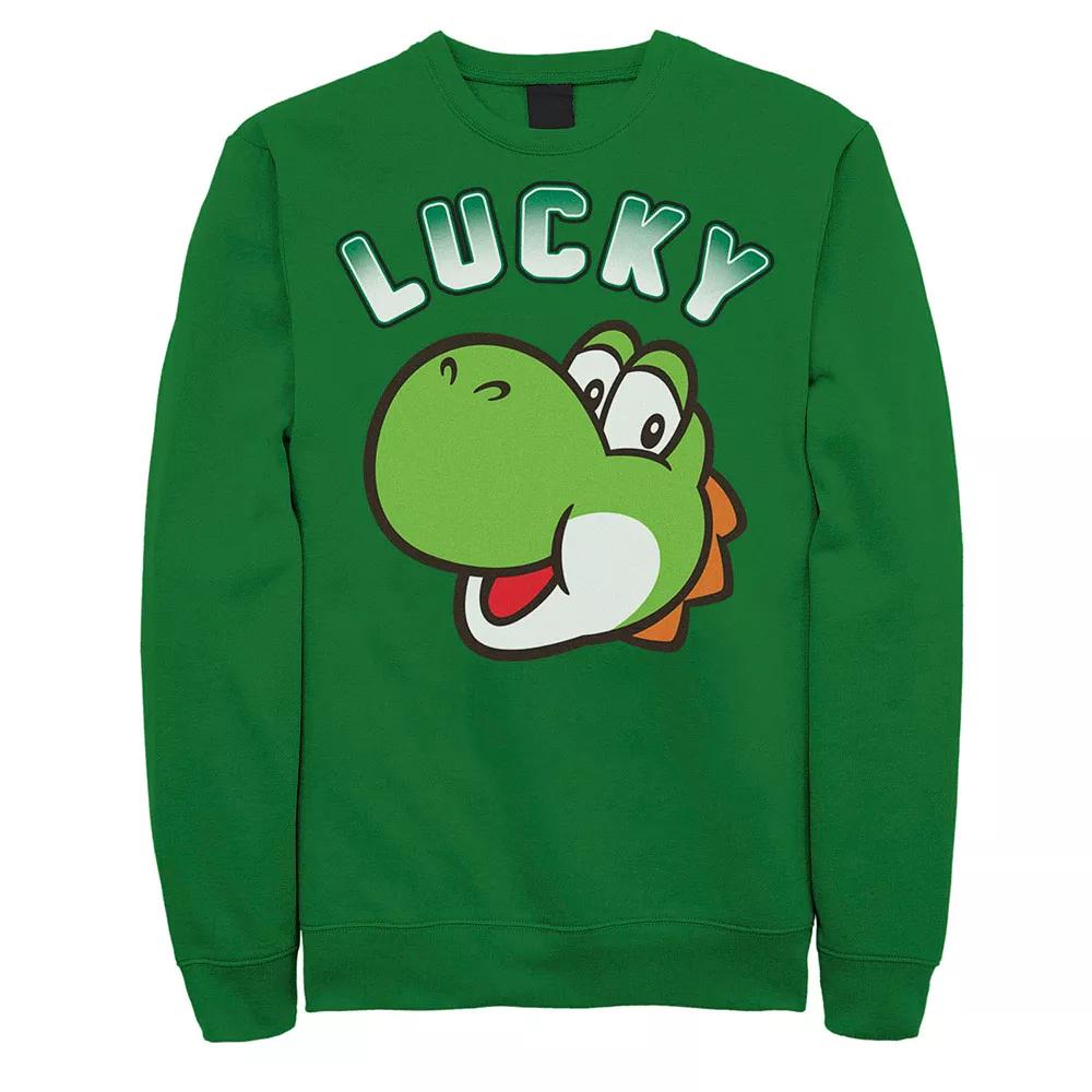 Men's Nintendo Yoshi's Head Lucky Sweatshirt, Size: Medium, Kelly Product Image