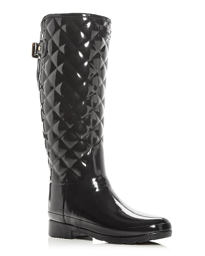 Hunter Womens Refined Gloss Quilted Rain Boots Product Image