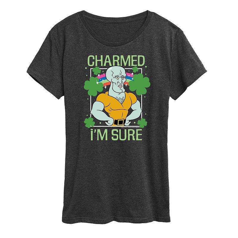 Womens SpongeBob SquarePants Charmed Im Sure Graphic Tee Blue Product Image