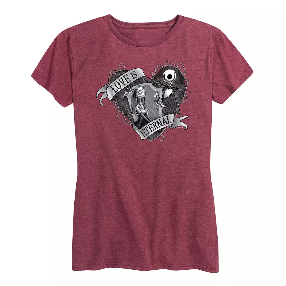 Disney's The Nightmare Before Christmas Women's Jack And Sally Love Graphic Tee,  Product Image