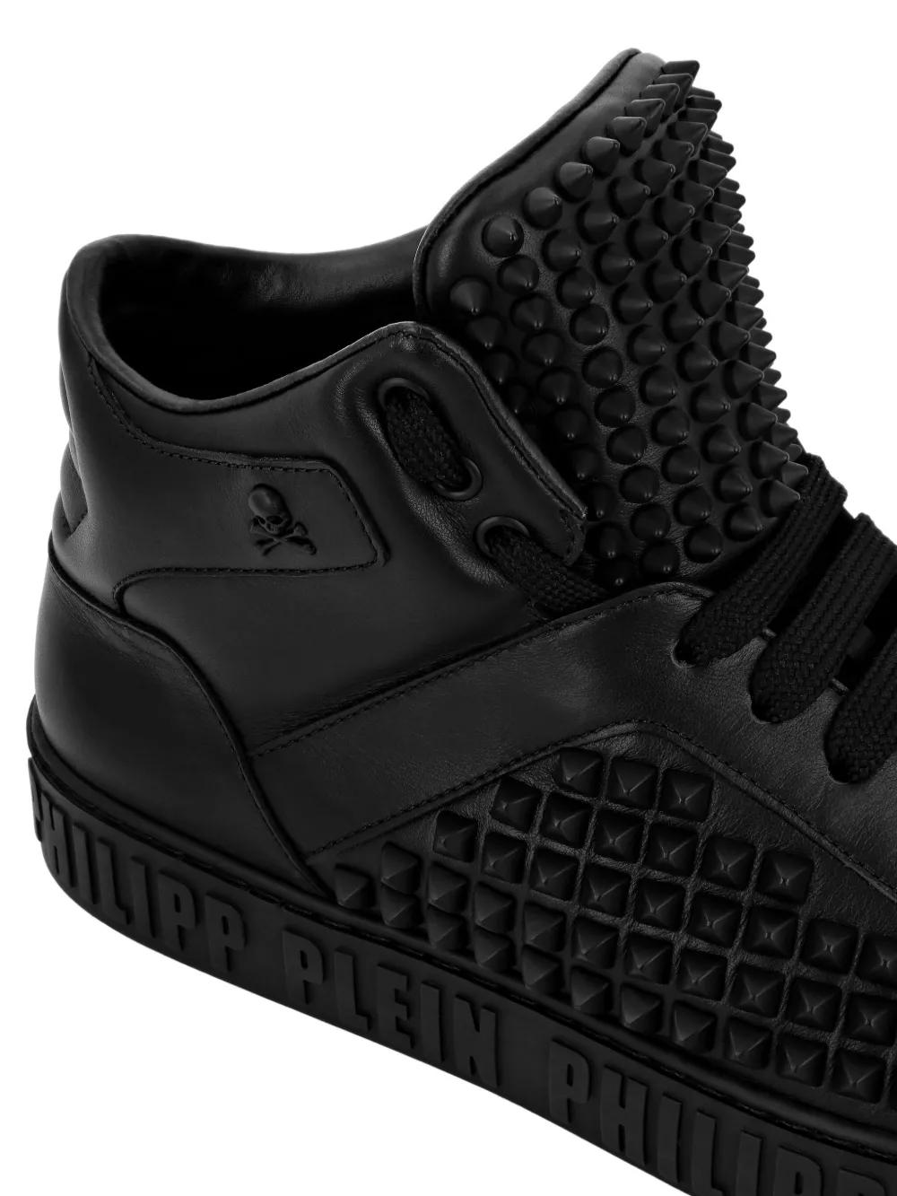 spike stud-detailing leather sneakers  Product Image