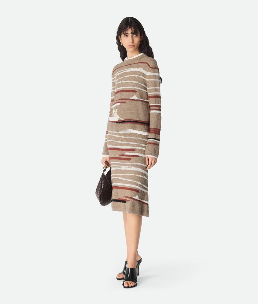 Women's Linen And Cotton Sweater in Stonemel/maple/chalk Product Image