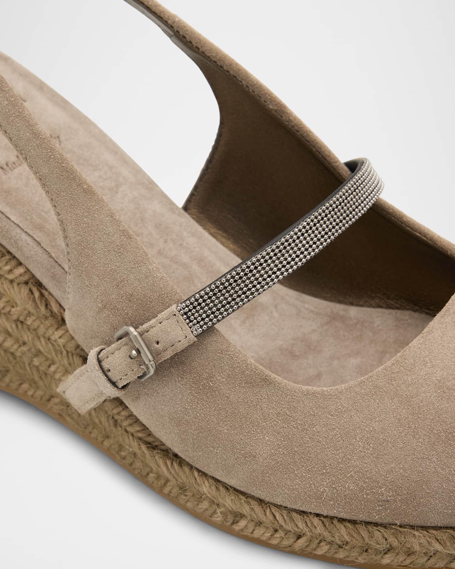 Monili Mary Jane Suede Espadrille Slingback Wedges Product Image
