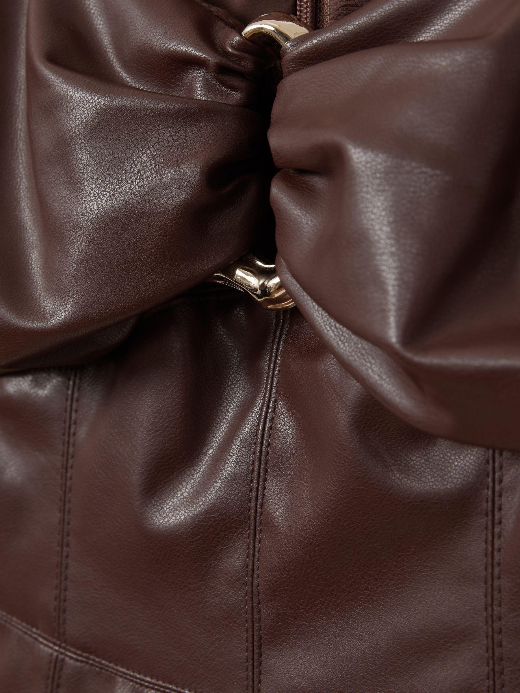 Amur Faux Leather Mini Dress in Chocolate Brown Product Image