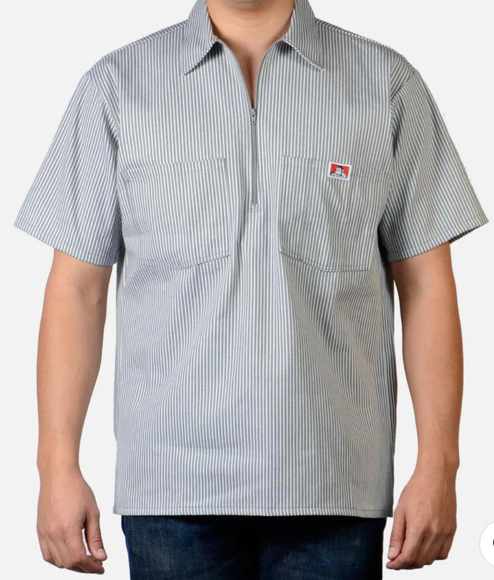 Ben Davis Short Sleeve Striped Half-Zip Shirt Male Product Image