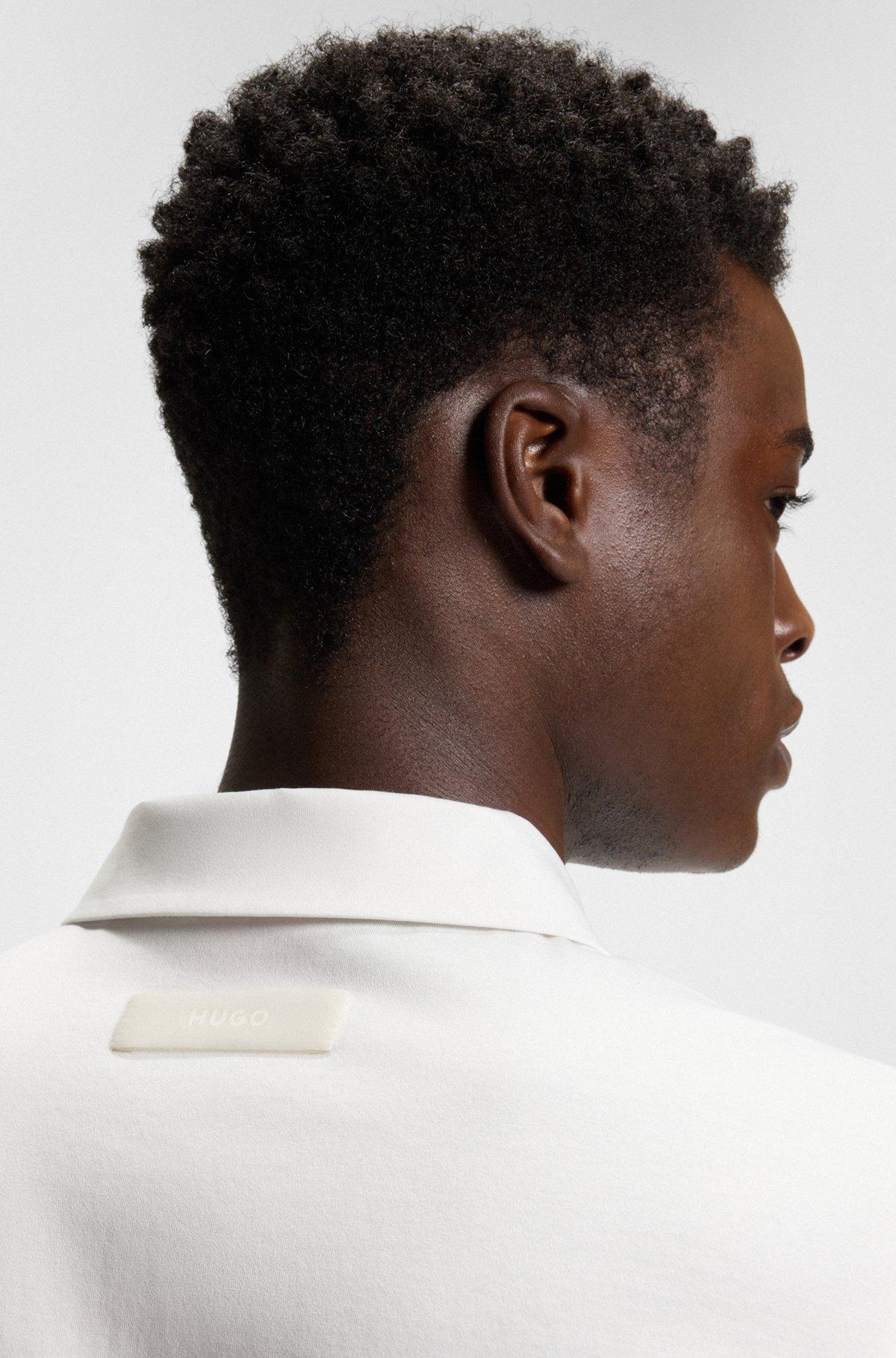 HUGO - Slim-fit polo shirt in mercerized cotton - White Product Image