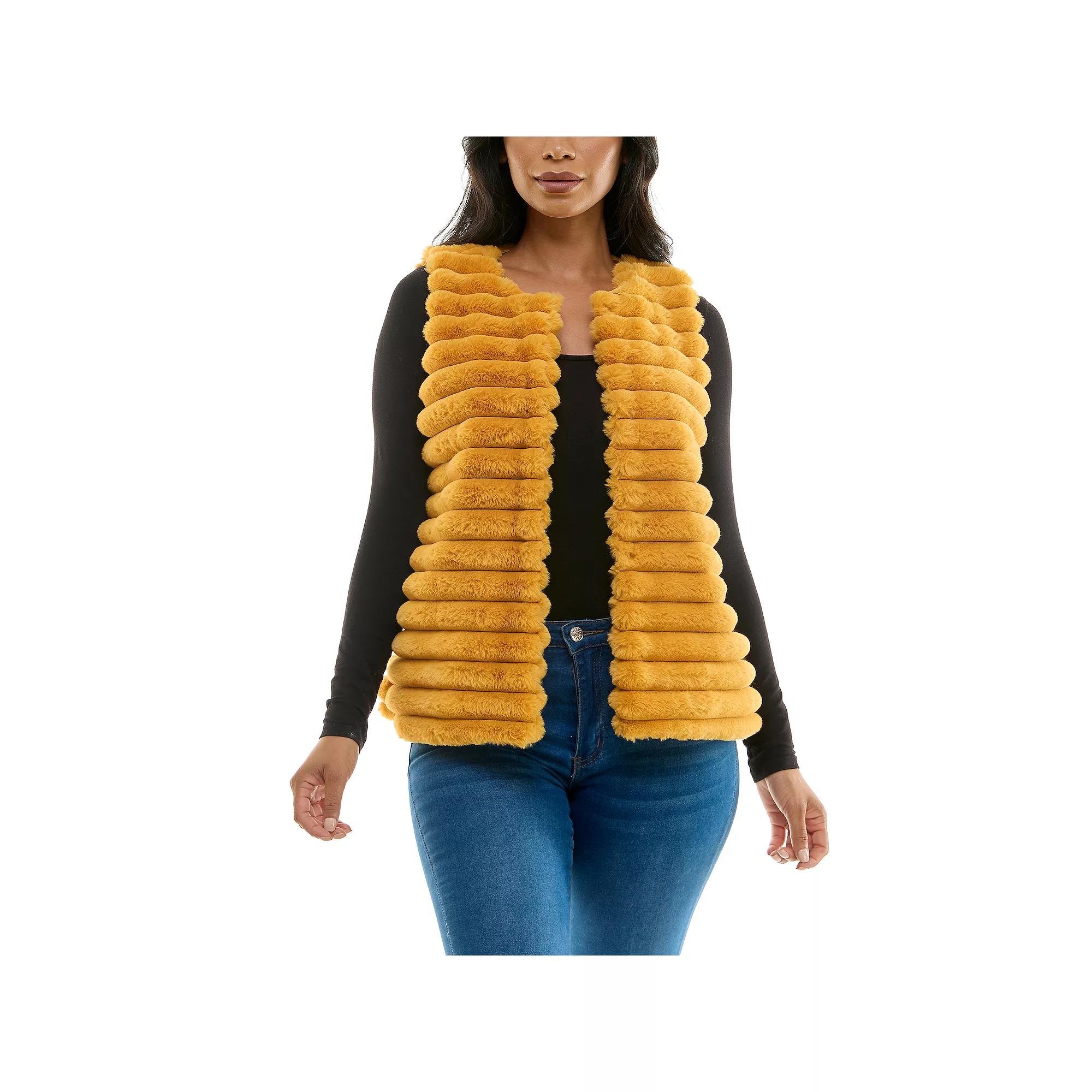 Women's Nina Leonard Horizontal Faux Fur Vest,  Product Image