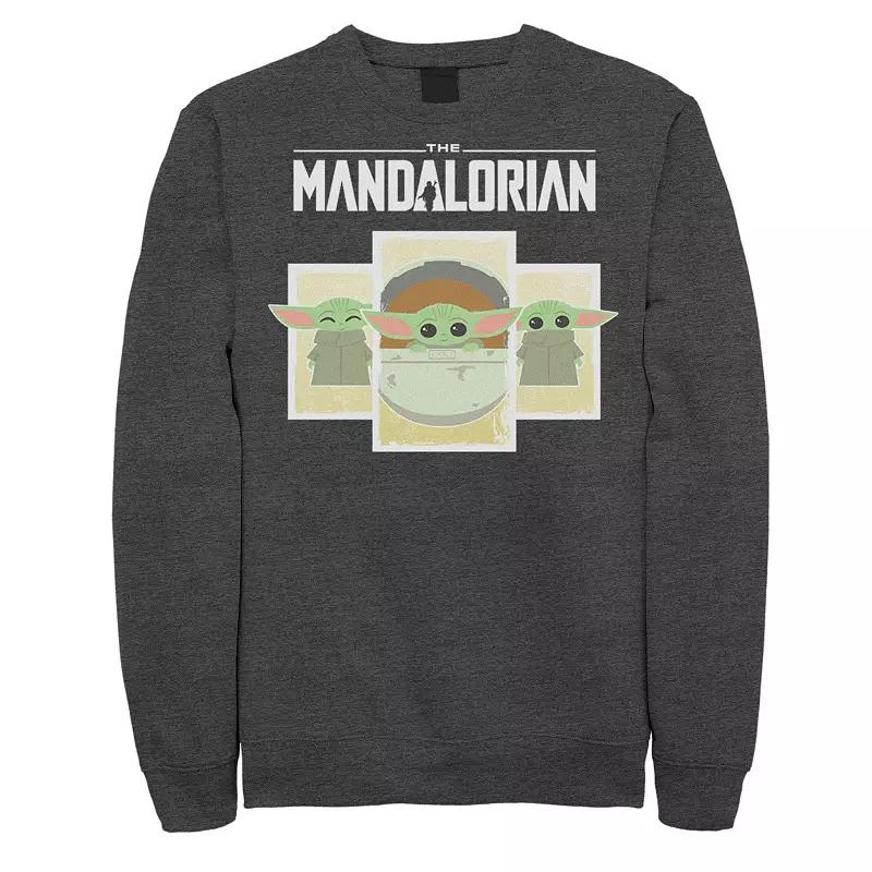Men's Star Wars The Mandalorian The Child Cartoon Panels Sweatshirt,  Product Image