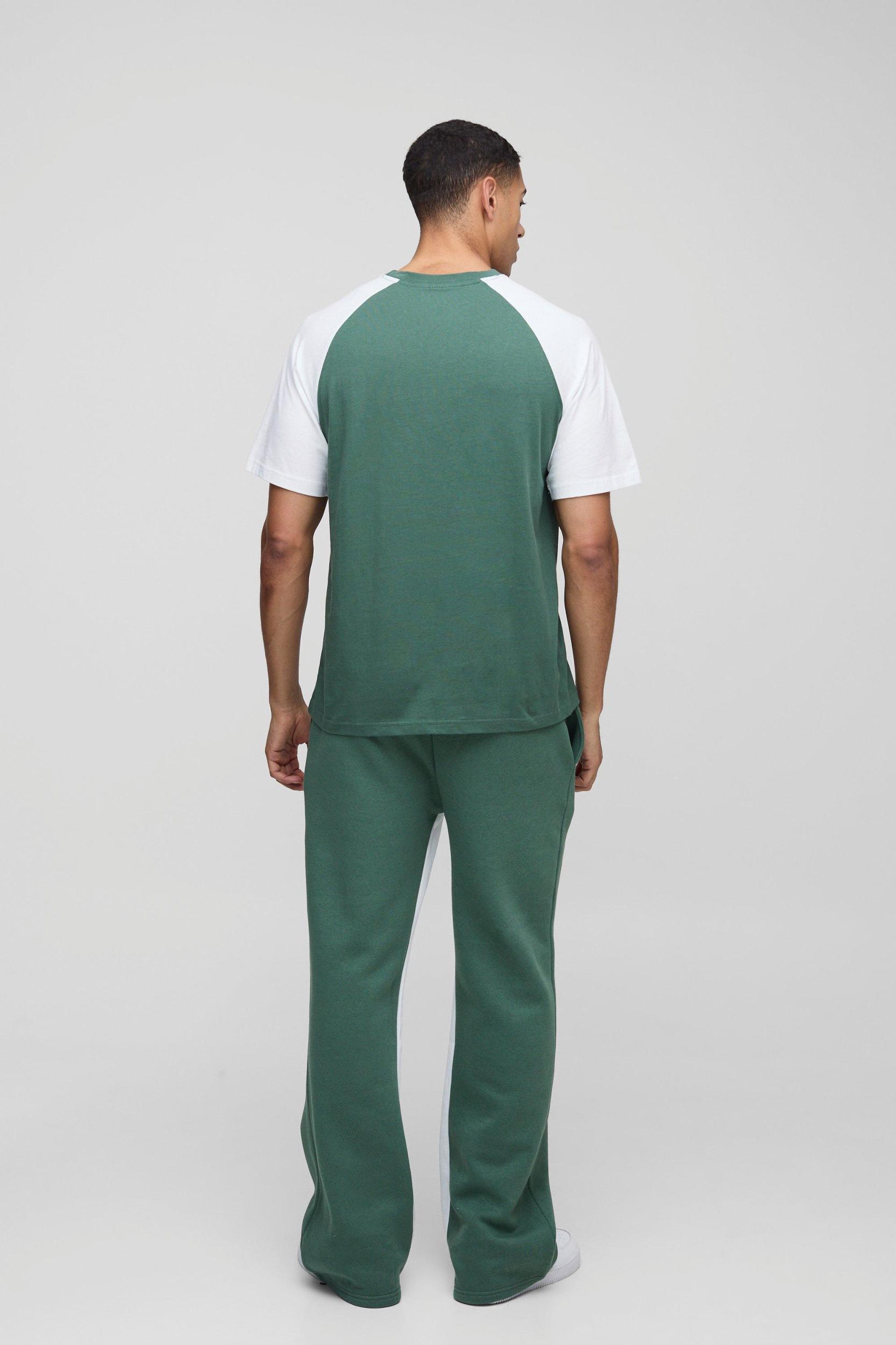 Relaxed Man Colour Block Sweatpants | boohooMAN USA Product Image