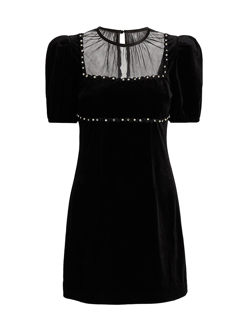 Womens Faith Embellished Velvet Minidress Product Image