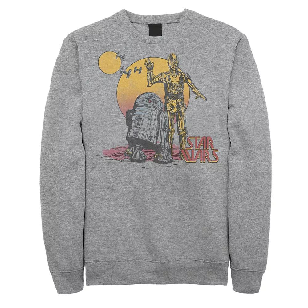 Men's Star Wars R2-D2 And C-3PO Sunset Portrait Graphic Fleece Pullover,  Product Image