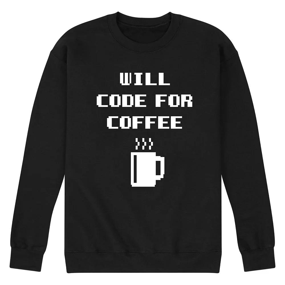 Men's Will Code For Coffee Sweatshirt,  Product Image