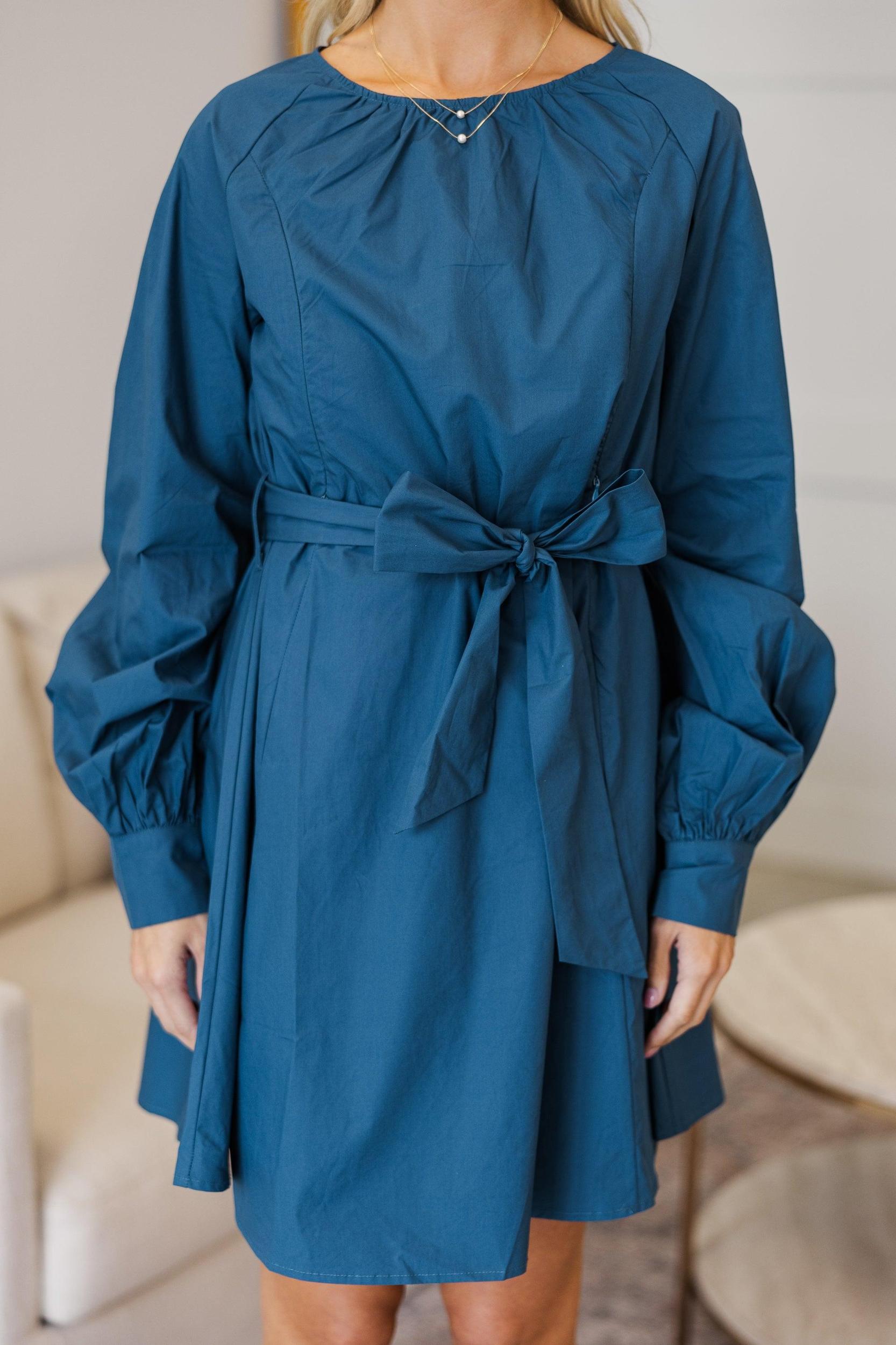 NURSING COLLECTION: In Your Love Teal Green Tied Waist Dress Female Product Image