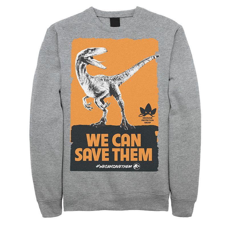 Men's Jurassic World We Can Save Them Poster Sweatshirt,  Product Image