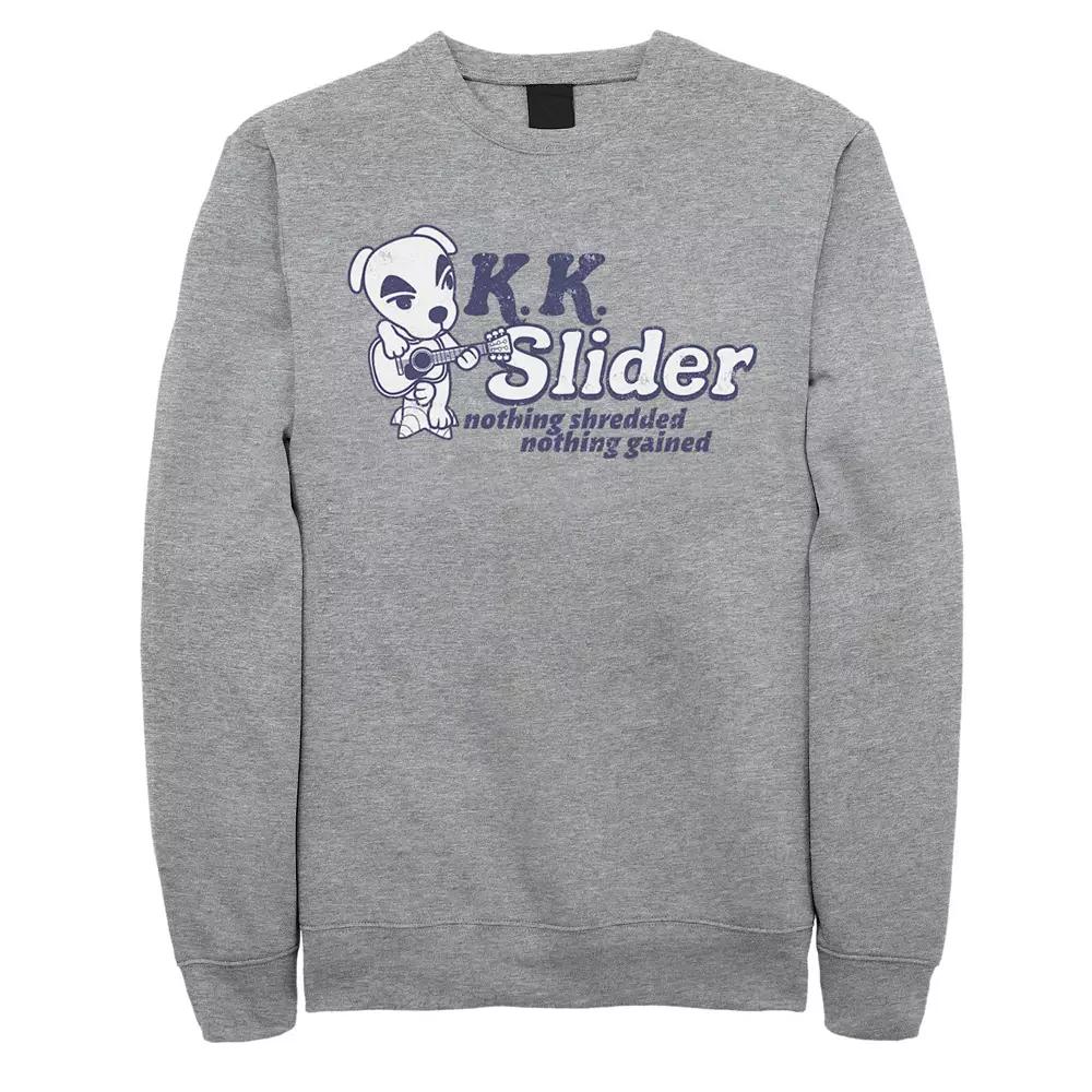 Men's Animal Crossing K.K. Slider Nothing Shredded Nothing Gained Sweatshirt, Size: Large, Athletic Grey Product Image