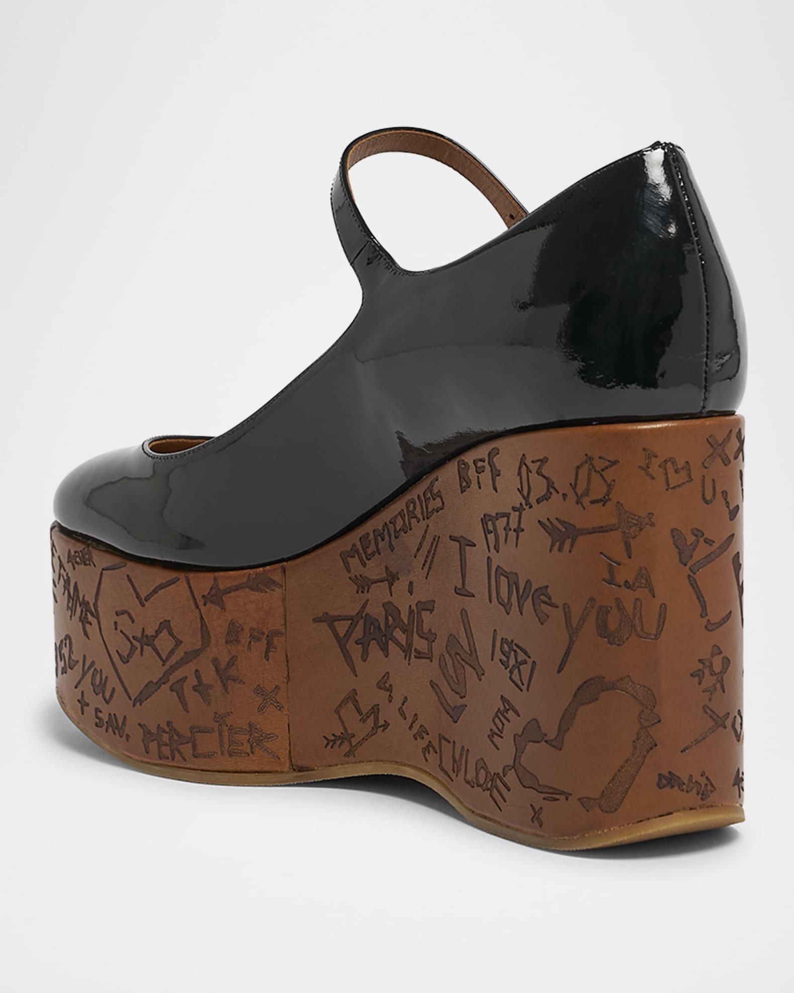 Maxime Patent Leather Platform Wedge Sandals Product Image