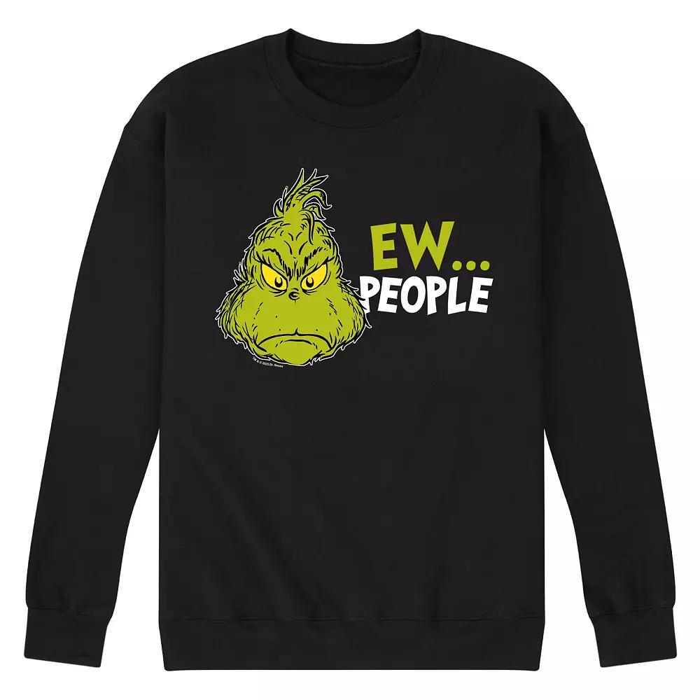 Men's Dr. Seuss Grinch Ew People Fleece Sweatshirt,  Product Image
