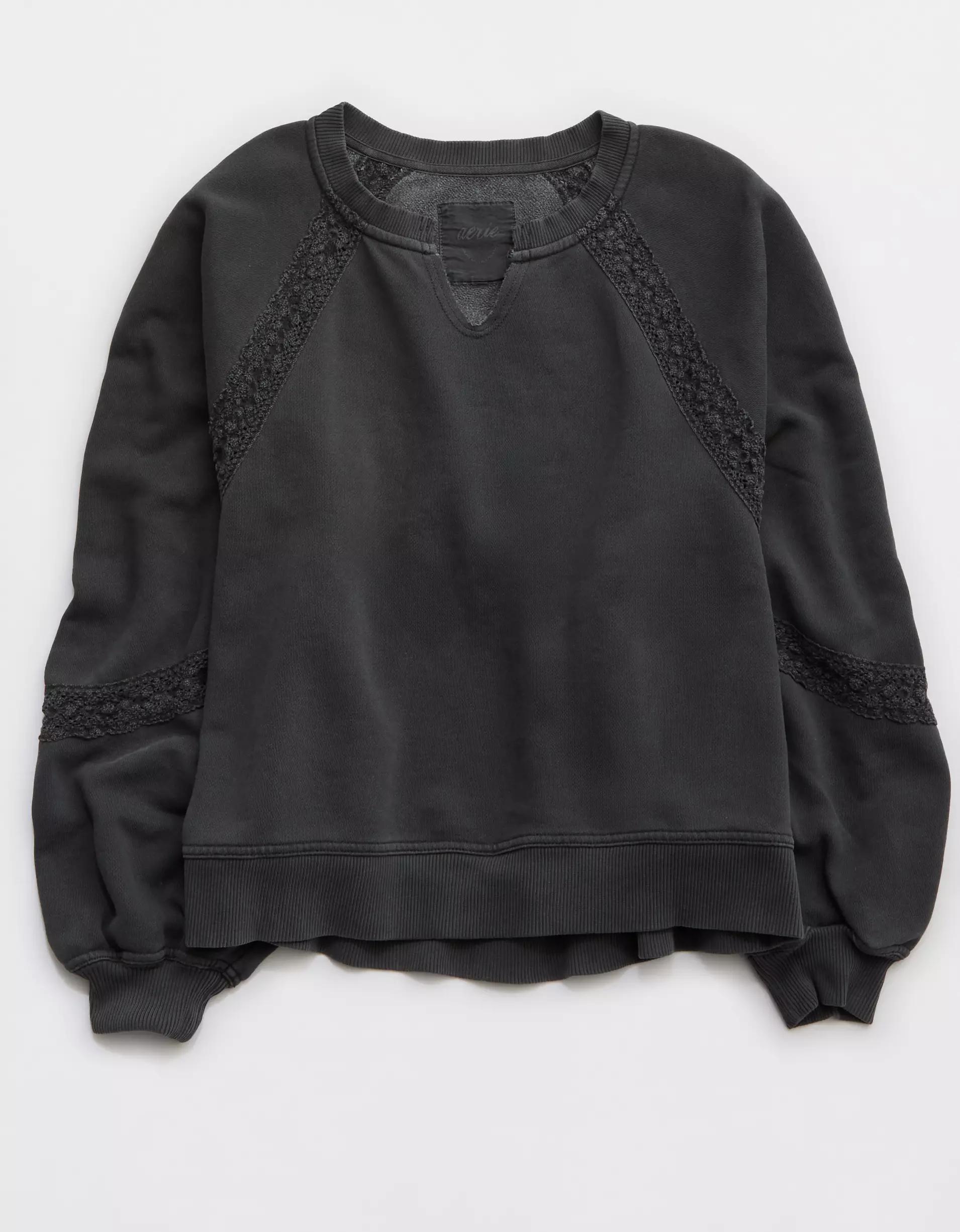 Aerie Hey Crochet Sweatshirt Product Image