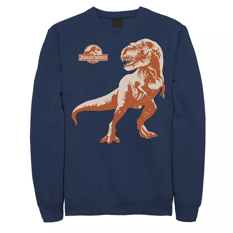 Men's Jurassic Park Orange Hue T-Rex Portrait Logo Graphic Fleece Pullover,  Product Image