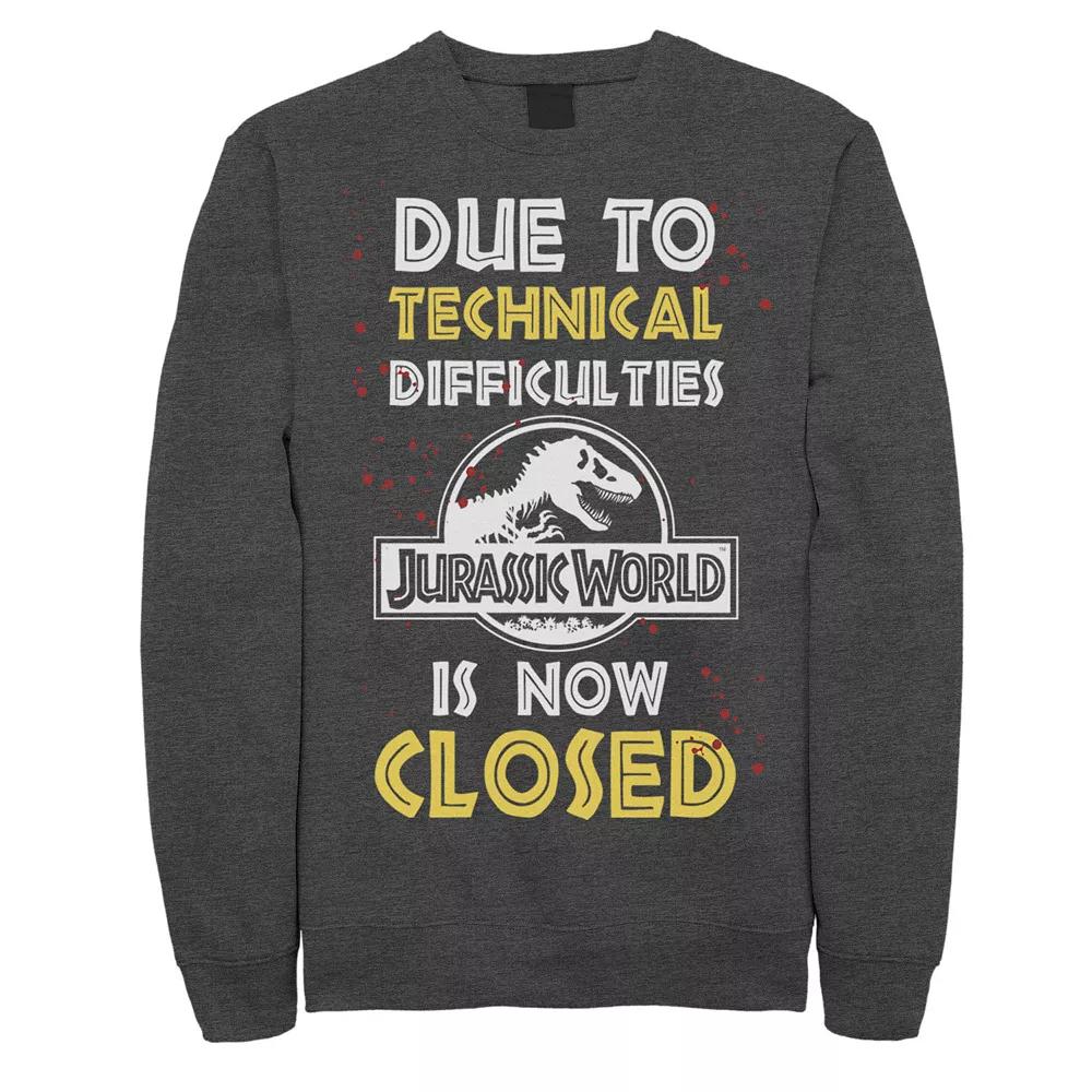 Men's Jurassic World The Park Is Closed Sign Sweathsirt,  Product Image