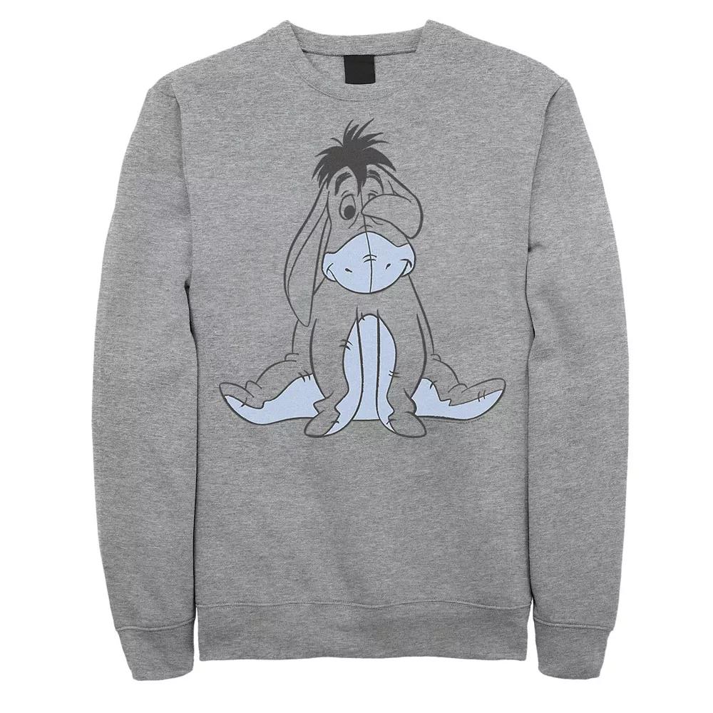 Disney's Winnie The Pooh Men's Happy Eeyore Art Sketch Sweatshirt, Size: XXL, Athletic Grey Product Image