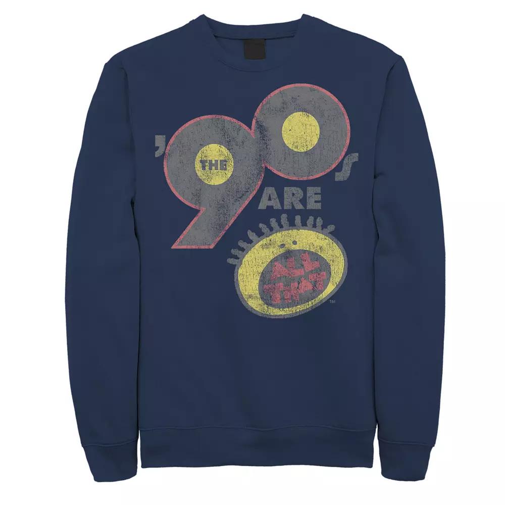 Men's Nickelodeon All That The Nineties Are Vintage Retro Graphic Fleece Pullover,  Product Image