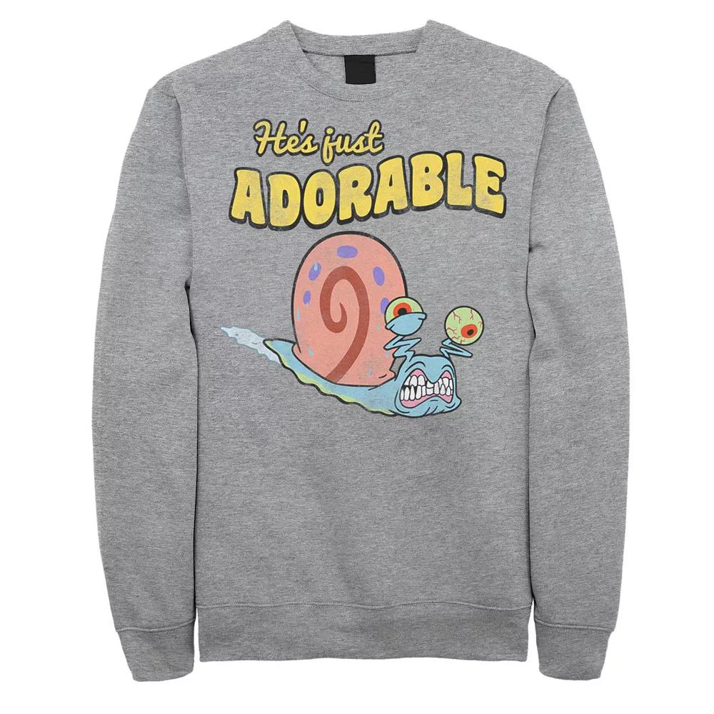 Men's SpongeBob SquarePants Gary He's Just Adorable Sweatshirt, Size: 3XL, Athletic Grey Product Image