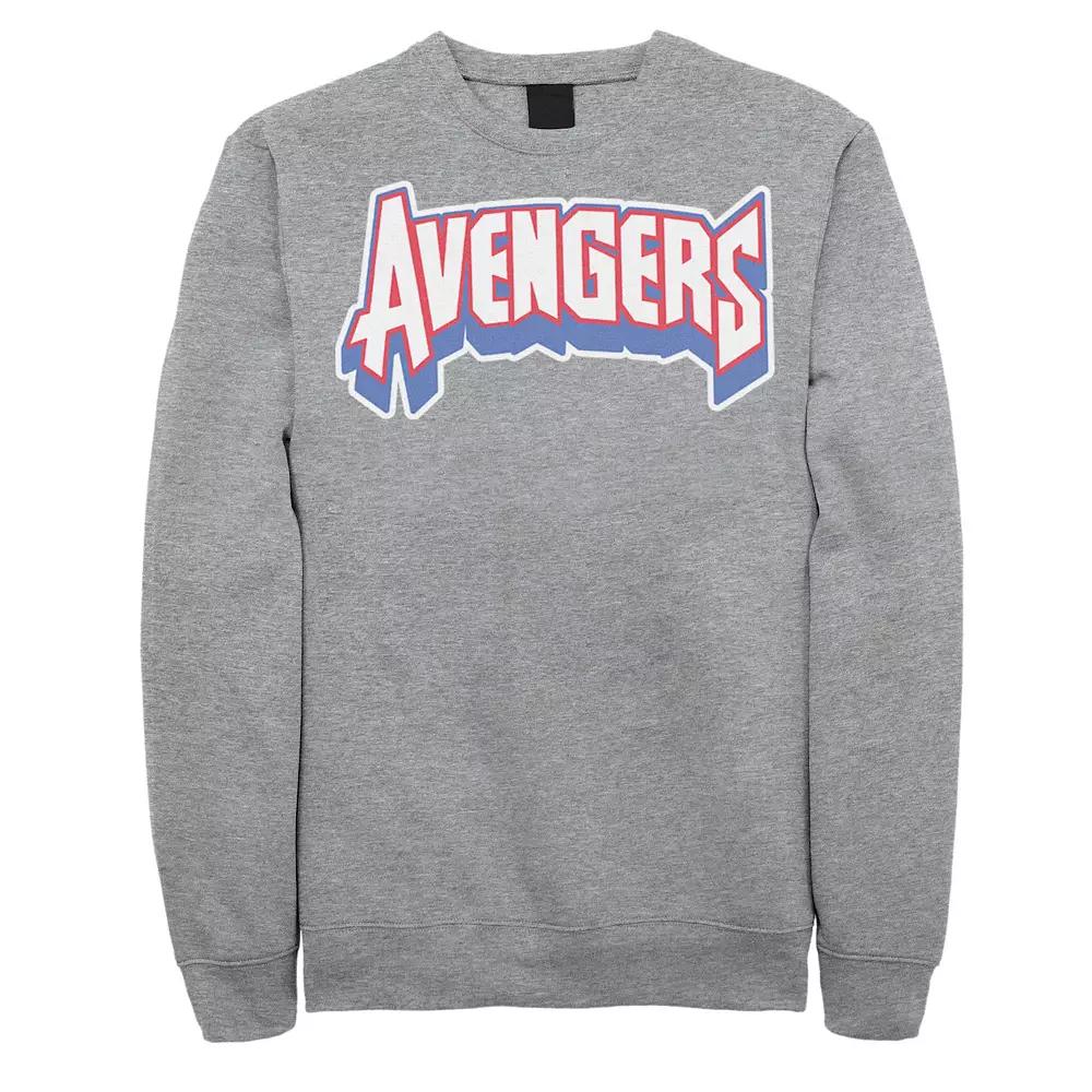 Men's Marvel Avengers Retro Logo Sweatshirt, Size: Large, Athletic Grey Product Image
