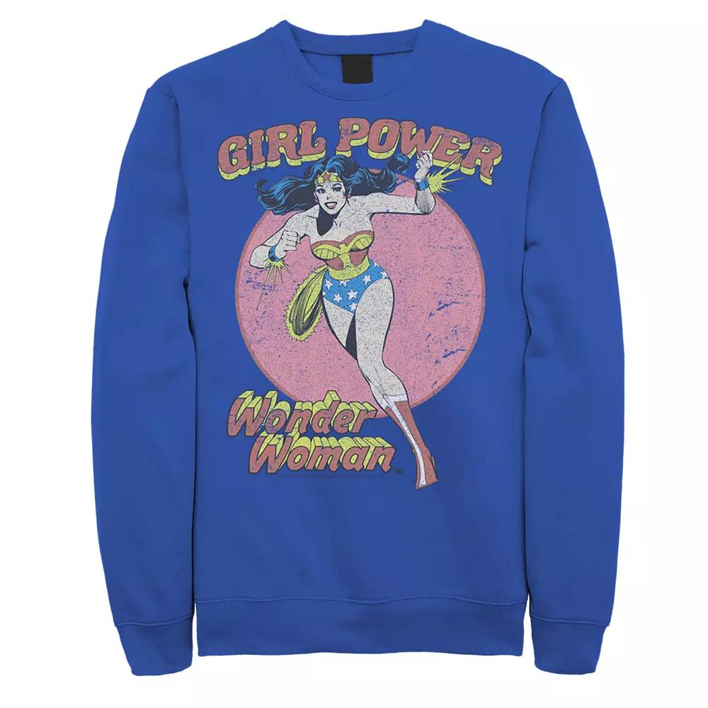 Men's DC Comics Wonder Woman Running Girl Power Text Poster Sweatshirt,  Product Image