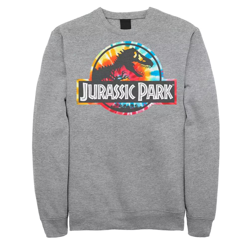 Men's Jurassic Park Tie Dye Circle Logo Graphic Fleece Pullover,  Product Image