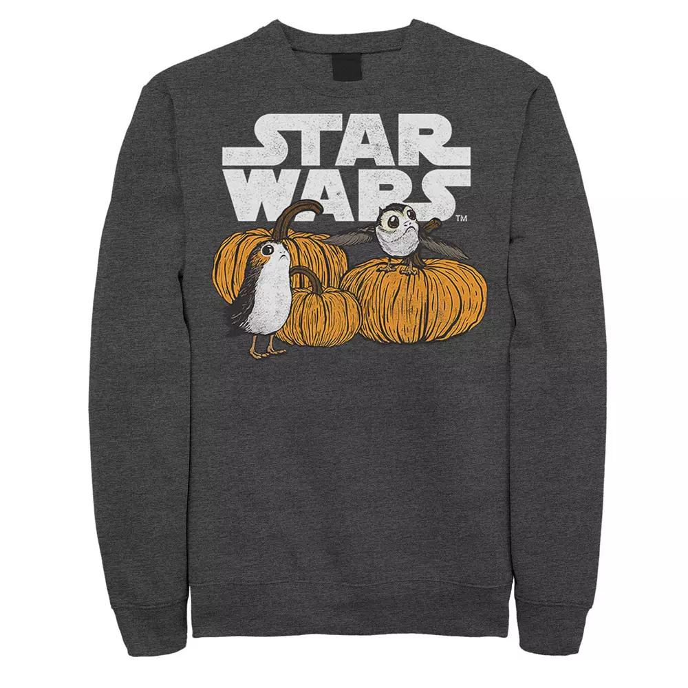 Men's Star Wars Porg Pumpkin Patch Halloween Sweatshirt,  Product Image