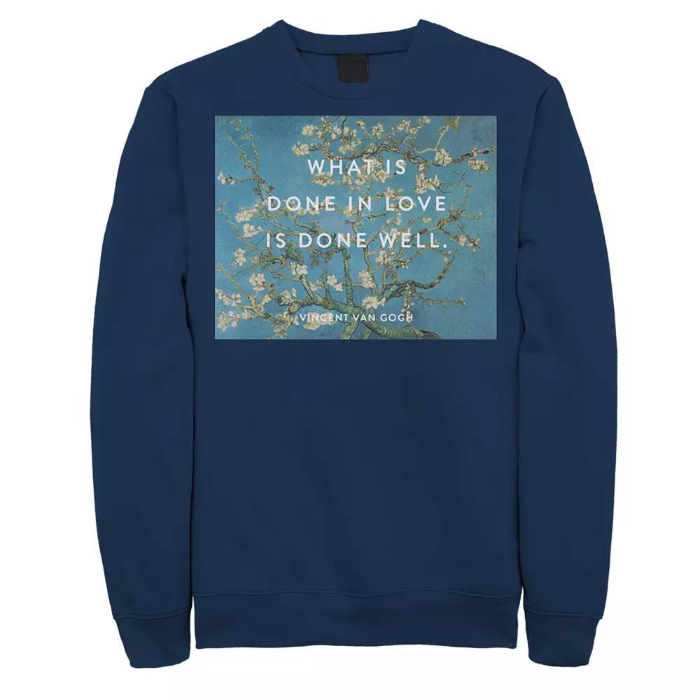 Men's Fifth Sun "What Is Done In Love Is Done Well" Floral Sweatshirt, Size: Medium, Blue Product Image