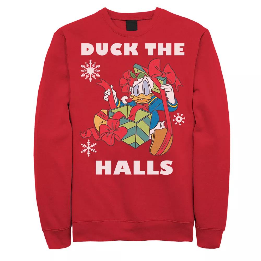 Disney's Donald Duck The Halls Men's Christmas Portrait Sweatshirt,  Product Image