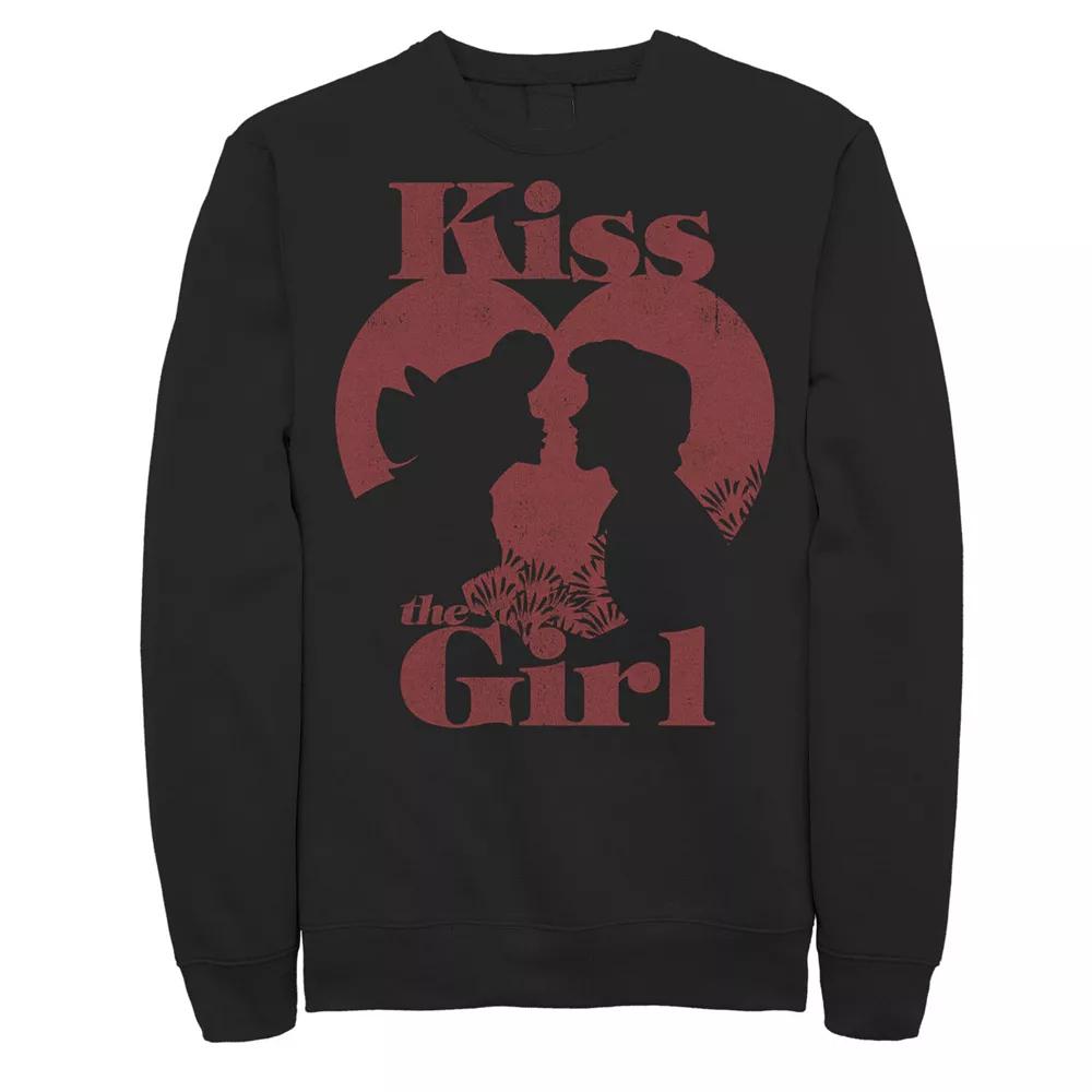 Disney's The Little Mermaid Men's Valentine's Day Kiss The Girl Sweatshirt,  Product Image