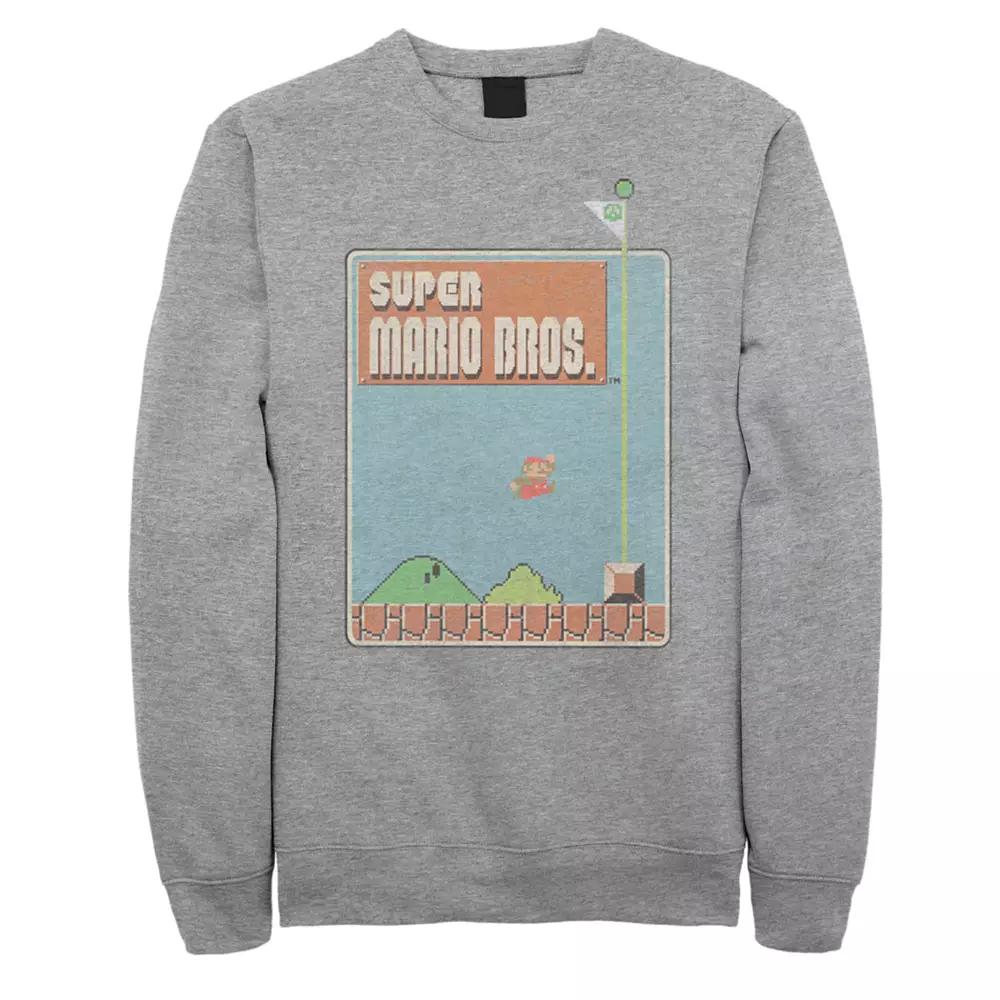 Men's Super Mario Bros Retro Game Box Sweatshirt,  Product Image