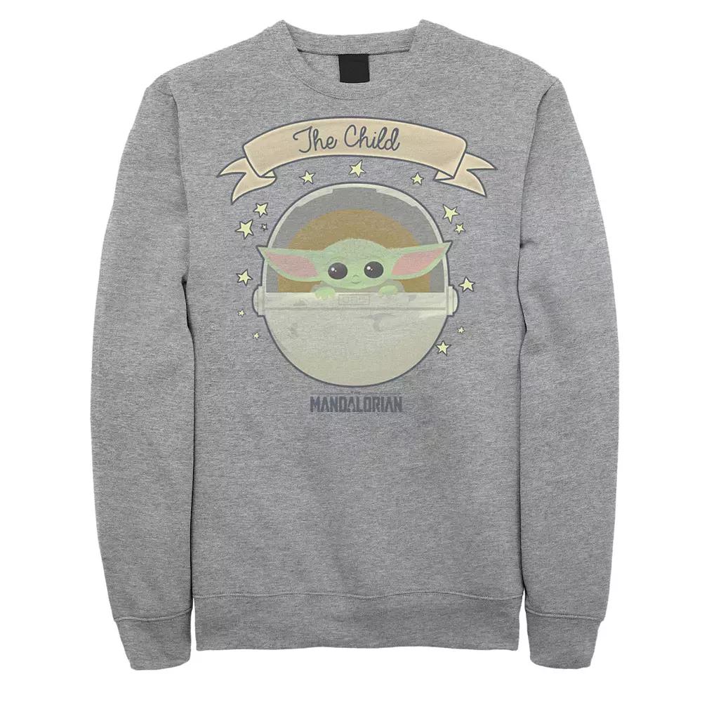 Men's Star Wars The Mandalorian The Child Cute Star Bassinet Sweatshirt,  Product Image