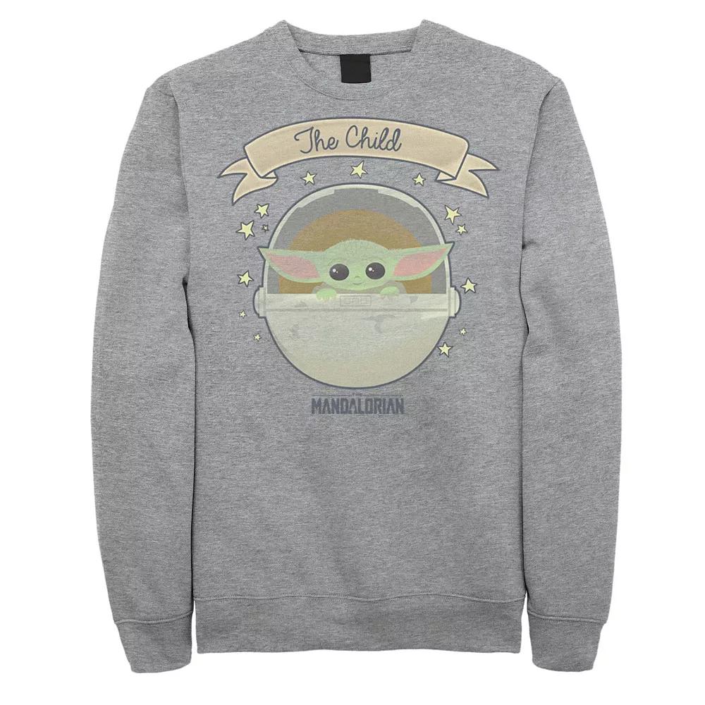 Men's Star Wars The Mandalorian The Child Cute Star Bassinet Sweatshirt,  Product Image