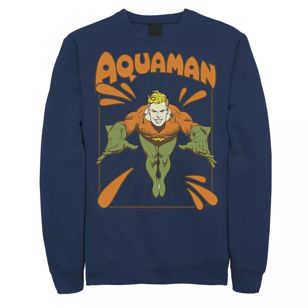 Men's DC Comics Aquaman Simple Text Logo Portrait Fleece Sweatshirt,  Product Image