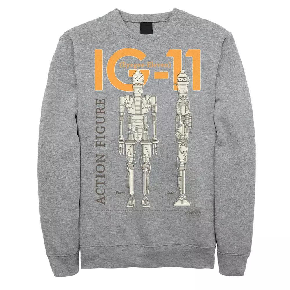 Men's Star Wars The Mandalorian IG-11 Action Figure Graphic Fleece Pullover,  Product Image