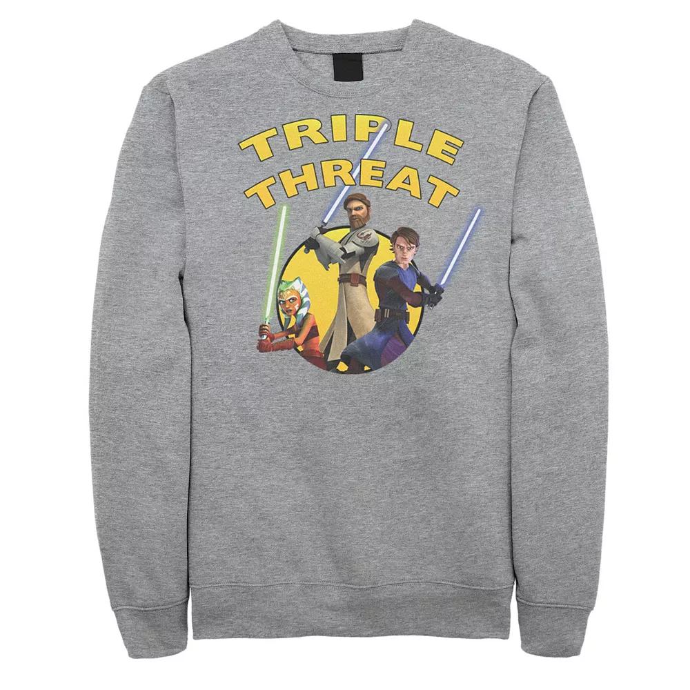 Men's Star Wars: Clone Wars Group Shot Triple Threat Fleece, Size: XXL, Athletic Grey Product Image